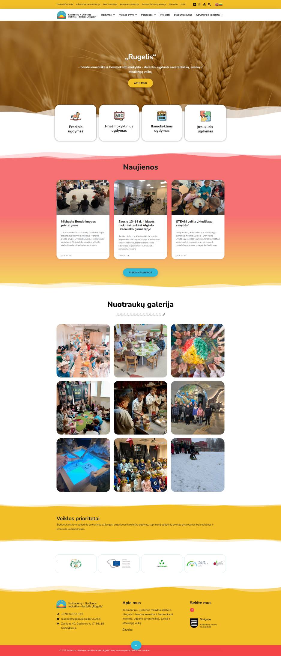 Gudiena, Kaišiadorys Bölgesi Rugelis Anaokulu ve Okulu